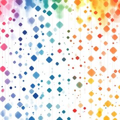 illustration created with colorful squares on a white background, designed as colorful wallpaper