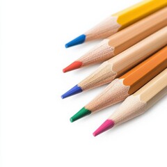 Fototapeta premium A vibrant arrangement of colored pencils showcasing a variety of hues, perfect for art and creativity enthusiasts.