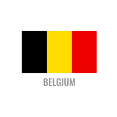 Belgium flag icon. The country sign. Rectangle shape. Isolated on a white background. Vector image.