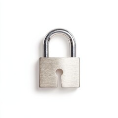 Naklejka premium A shiny metal padlock on a plain background, symbolizing security and protection.