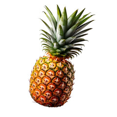 Fototapeta premium Pineapple, generative ai, üretken yapay zeka, isolated on white transparent background, png element