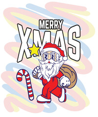 doodle pop art christmas background vector design