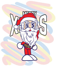 doodle pop art christmas background vector design