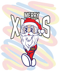 doodle pop art christmas background vector design