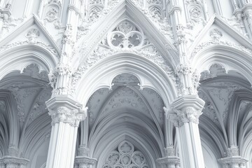 Fototapeta premium White Architectural Detail of Arches and Columns
