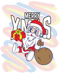 doodle pop art christmas background vector design