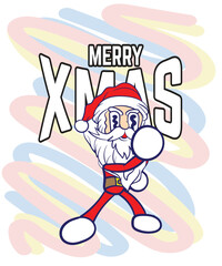 doodle pop art christmas background vector design