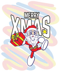 doodle pop art christmas background vector design