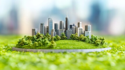 Obraz premium With eco-friendly skyscrapers and high-speed trade routes, this futuristic city is entirely powered by global trade and sustainable commodities