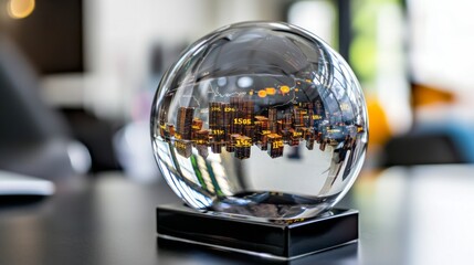 Transparent Globe with Cityscape Inside