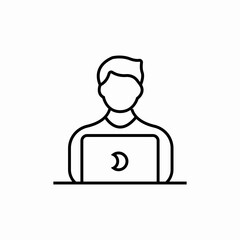 male laptop user icon sign vector