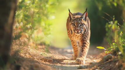 Obraz premium The Iberian lynx is a type of wild cat found in Jaén, Spain.
