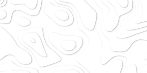 Abstract White paper cut background with lines. white line drawing geometric paper art design. 3d papercut decoration textured with wavy layers. 3d realistic design used for banner, posters. line maps