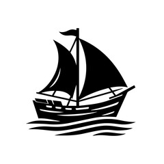 Fishing Boat Silhouette Vector for Marine and Nautical Designs