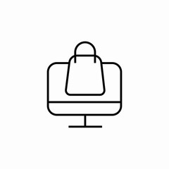 computer shopping bag icon sign vector