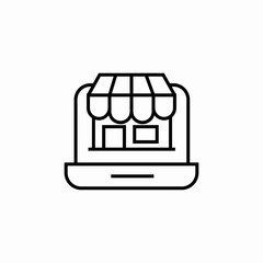 online shop store laptop icon sign vector
