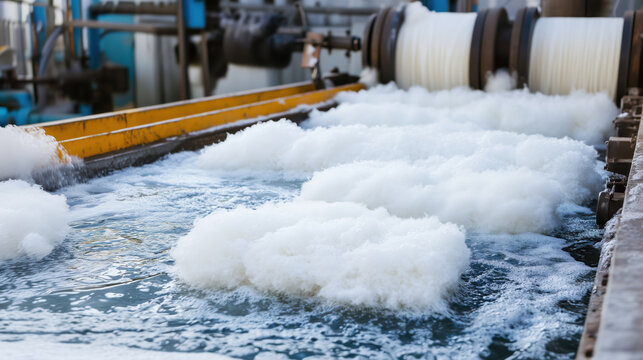 Processing machine creates foam in pulp and paper production