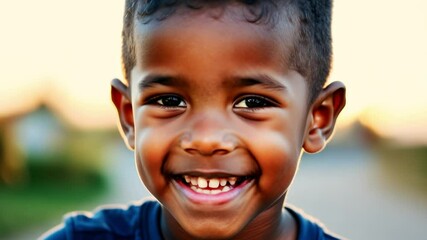 Young boy expressing series of genuine emotions