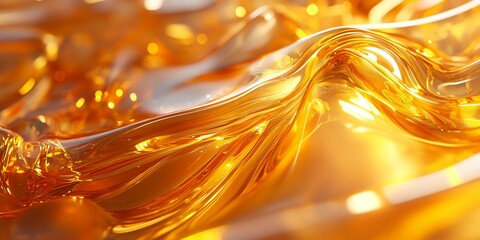 A gold colored fabric with a wave pattern. The fabric is shiny and looks like it is made of gold