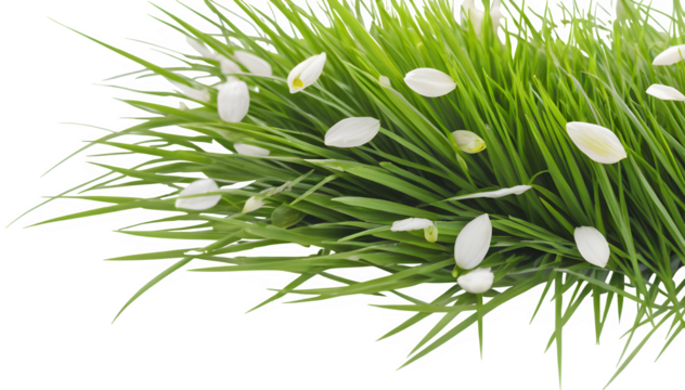 Flower grass petals on transparent background