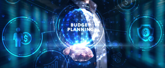 Obraz premium Budget planning business finance concept on virtual screen interface. Business, technology concept.