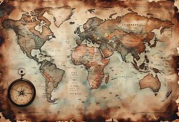 antique world map