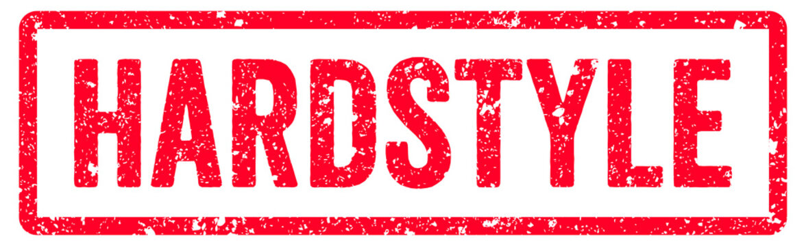 Hardstyle Stamp Transparent Seal, Red Grunge Music Genre Hardstyle Word Typography Rubber Stamp Seal