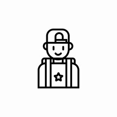 boy tourist icon sign vector