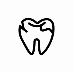 caries tooth icon sign vector