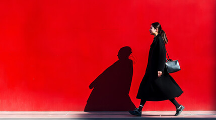A woman from China is walking.