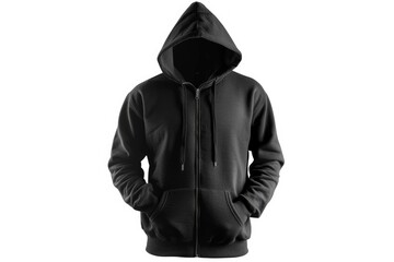 blank black male hoodie sweatshirt long sleeve with clipping path