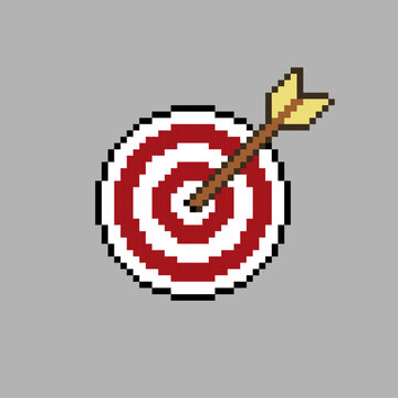 arrow hit bullseye board pixel art