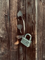 old wood door with lock