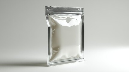 Versatile 3D mockup of a vacuum-sealed bag for product packaging, isolated on a white background, perfect for a clean and professional social media showcase. High resolution Illustration, in the