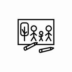 kid family drawing icon sign vector