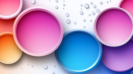 Abstract cool toned waves and circles background.