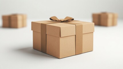 Obraz premium 3D mockup of a paperboard carton, isolated on a white background, ideal for a sleek and versatile product presentation on social media, showcasing clean design and modern aesthetics. High resolution