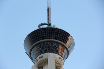 Sky High View of Iconic Observation Tower at Sunset