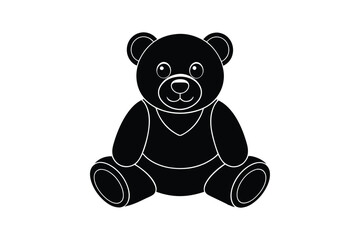 Teddy Bear with Bow Vector Illustration Cute and Cuddly Toy Design for Kids, Gifts, and Heartwarming Decor
