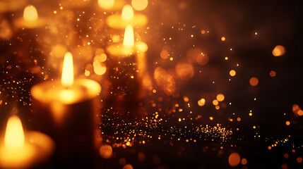 Abstract warm glowing candles for a Christmas theme.