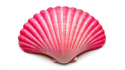 Fototapeta premium vibrant pink seashell with intricate ridges and curves. Perfect for decor.