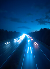Obraz premium highway at night light trails