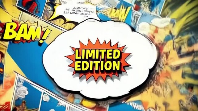 limited edition comic book background, dynamic comic book panel background, superhero comic book speech bubble background, retro comic book sound effect background