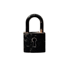 Rusty Padlock on Isolated Background