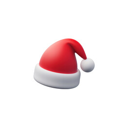 Red and White Christmas Hat on a Simple Background