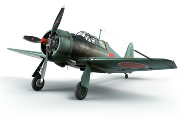 Japanese fighter plane  Zero Fighter on a white background