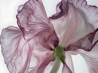 A close-up view of a delicate flower showcasing its intricate petals and soft colors.