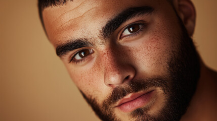 Obraz premium Thoughtful Young Man with Beard