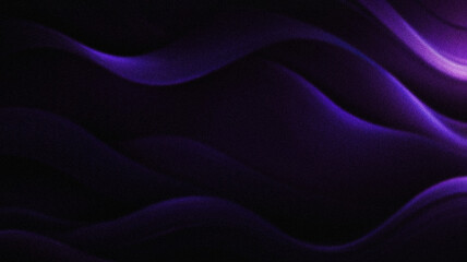 Obraz premium Ethereal Abstract Waves in Deep Purple and Violet on Black Background for Creative Projects and Modern Design