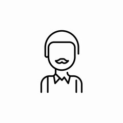 male man moustache icon sign vector